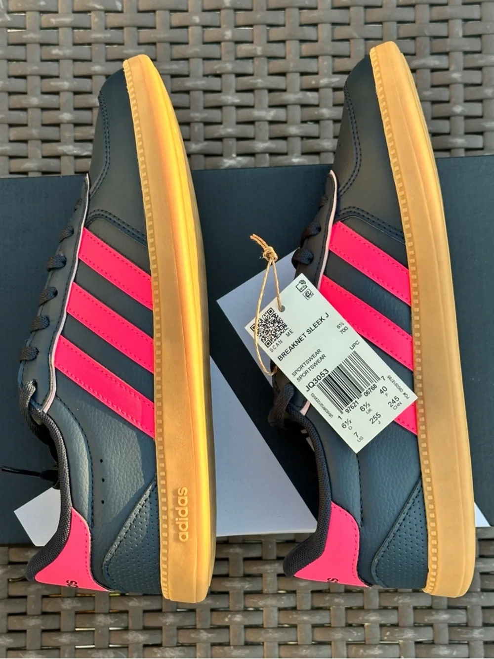 Adidas Breaknet Sleek Blue Pink Casual Sneaker fits Womens 6.5 | 7.5 | 8.5 NEW - Picture 8 of 12